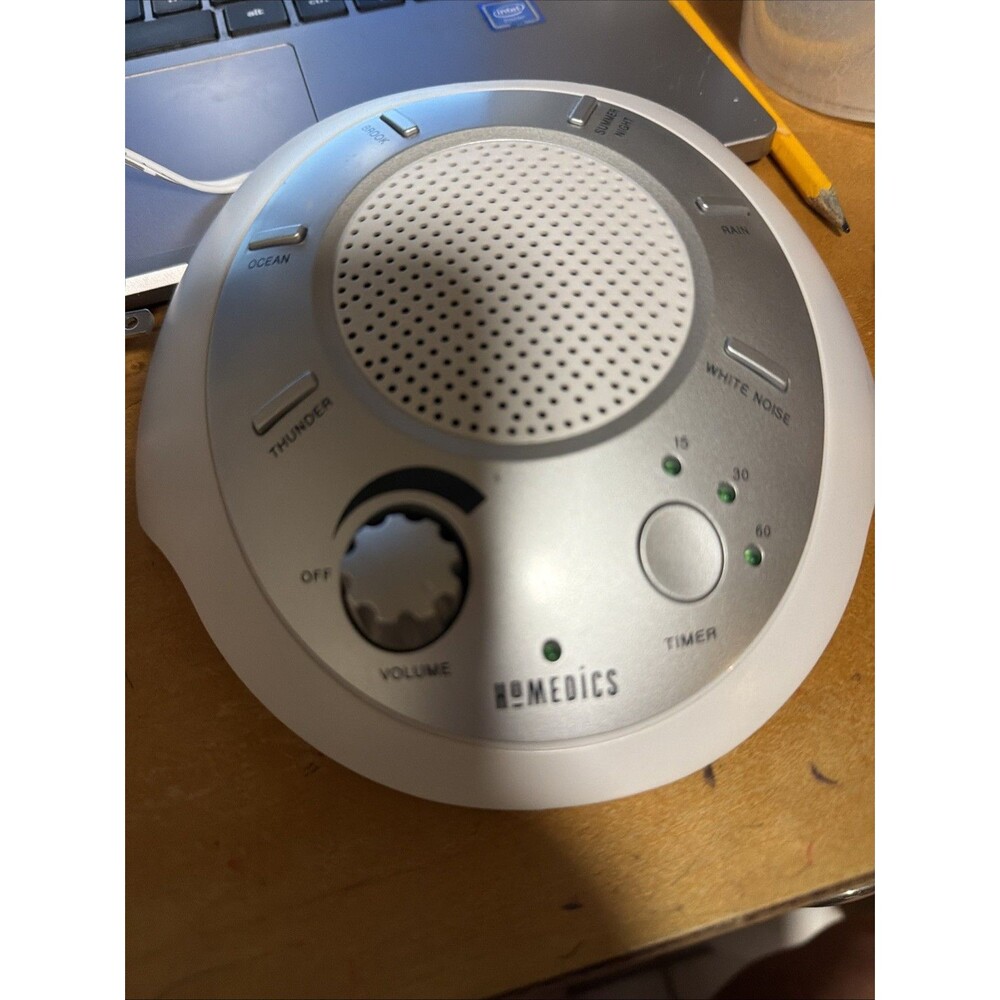 HoMedics Sound Spa Portable Sound Machine, White/Gray, SS-2000A